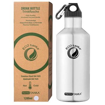 Bouteille thermos isolante en acier inoxydable thermoTANKA ™ de 1,2 l avec fermeture à boucle en poly 2