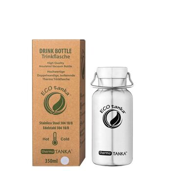 Bouteille thermos isolante en acier inoxydable thermoTANKA ™ de 0,35 l avec fermeture ondulée en acier inoxydable 2