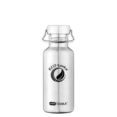 0,6l miniTANKA™ Edelstahl Trinkflasche mit Edelstahl-Wave-Verschluss - Edelstahl Optik