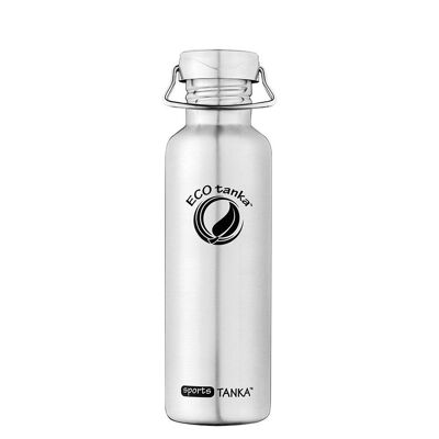 0,8l sportsTANKA™ Edelstahl Trinkflasche mit Edelstahl-Wave-Verschluss - Edelstahl Optik