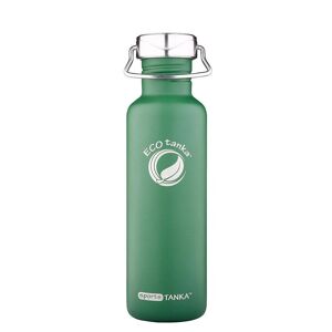 Bouteille en acier inoxydable SportsTANKA ™ de 0,8 L avec bouchon ondulé en acier inoxydable - Vert rétro