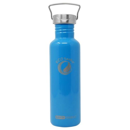 0,8l sportsTANKA™ Edelstahl Trinkflasche mit Edelstahl-Wave-Verschluss - Skyblue