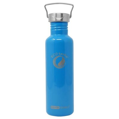 Botella para beber de acero inoxidable sportsTANKA ™ de 0,8 l con tapón ondulado de acero inoxidable - Azul cielo