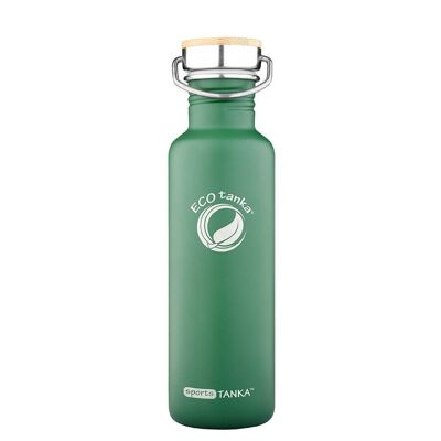 0,8l sportsTANKA™ Edelstahl Trinkflasche mit Edelstahl-Bambus-Verschluss - Retro Gruen