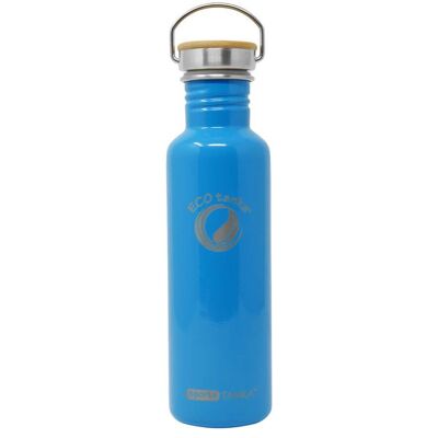 0.8l sportsTANKA ™ stainless steel drinking bottle with stainless steel bamboo cap - Skyblue
