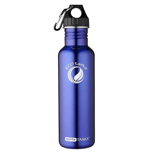 0,8l sportsTANKA™ Edelstahl Trinkflasche mit Poly-Loop-Verschluss - Blau
