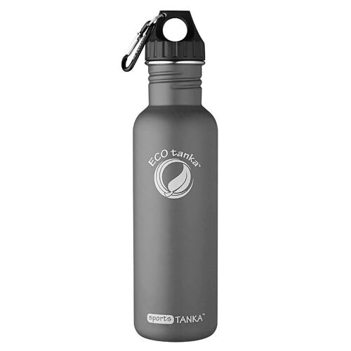 0,8l sportsTANKA™ Edelstahl Trinkflasche mit Poly-Loop-Verschluss - Anthrazit Oliv