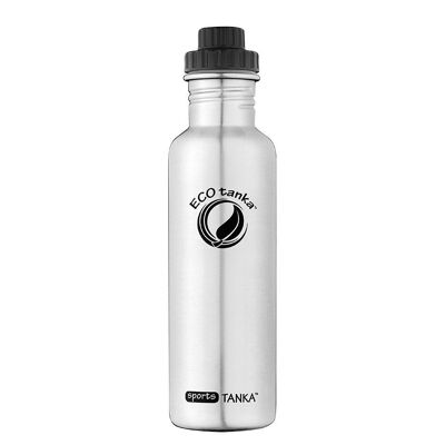 0,8l sportsTANKA™ Edelstahl Trinkflasche mit Reduzier-Verschluss - Edelstahl Optik