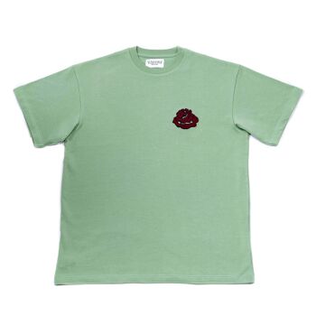 T-SHIRT OVERSIZE LOGO BRODÉ VERT