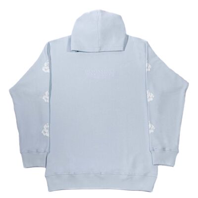 LIGHT BLUE/WHITE ROSES HOODIE