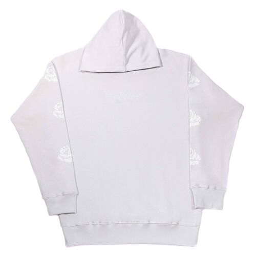 LIGHT GREY/WHITE ROSES HOODIE