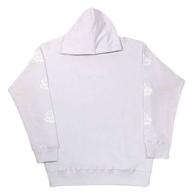 LIGHT GRAY / WHITE ROSES HOODIE