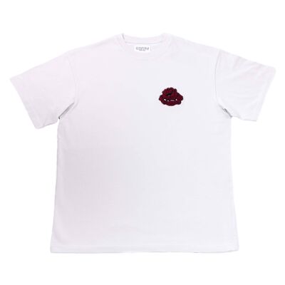 WHITE OVERSIZED LOGO EMBROIDERY T-SHIRT