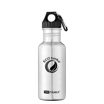 0,6l miniTANKA™ Edelstahl Trinkflasche mit Poly-Loop-Verschluss - Edelstahl Optik