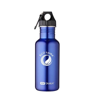 0.6l miniTANKA ™ stainless steel drinking bottle with poly-loop closure - blue