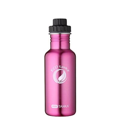 Botella para beber de acero inoxidable miniTANKA ™ de 0,6 l con tapón reductor - rosa