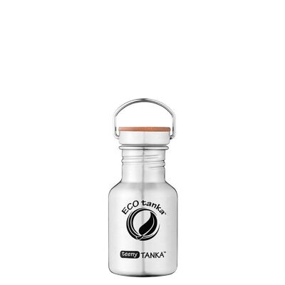 0.35l teenyTANKA ™ stainless steel drinking bottle with stainless steel bamboo closure