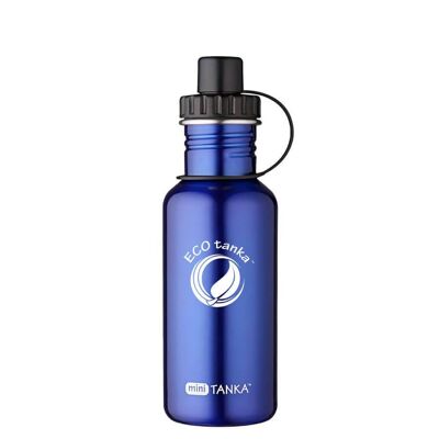 0.6l miniTANKA ™ stainless steel drinking bottle with sports cap - blue