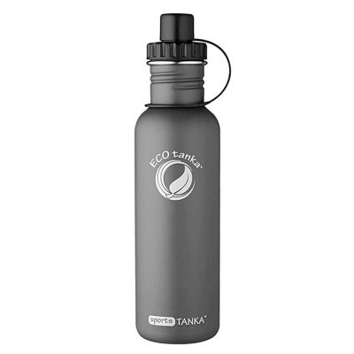 Botella para beber de acero inoxidable sportsTANKA ™ de 0,8 l con tapón deportivo - oliva antracita