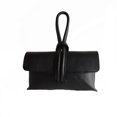 Handmade genuine leather clutch bag, clutch bag with shoulder strap, handmade leather bag for women