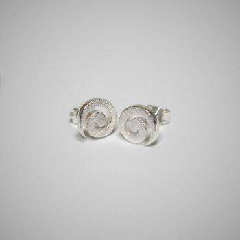 Boucles d'oreilles spirales, argent 925 brossé