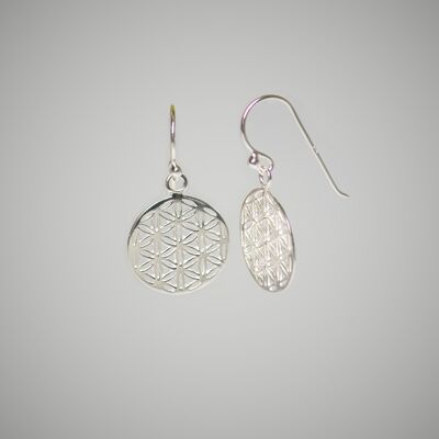 Boucles d'oreilles fleur de vie en argent 925