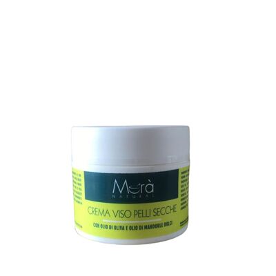 Crema facial para pieles secas con aceite de oliva y aceite de almendras dulces Morà natural - tarro 50ml