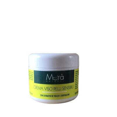 Sensitive skin face cream with Lime and Zanthalene extracts Morà natural - jar 50ml