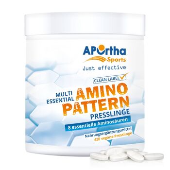 APOrtha Sports Amino Pattern Acides aminés essentiels - 420 Compacts végétaliens 1