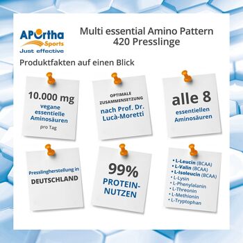 APOrtha Sports Amino Pattern Acides aminés essentiels - 420 Compacts végétaliens 2
