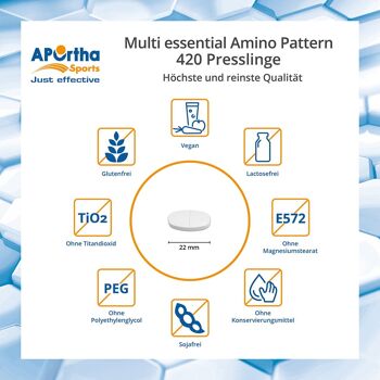 APOrtha Sports Amino Pattern Acides aminés essentiels - 420 Compacts végétaliens 3