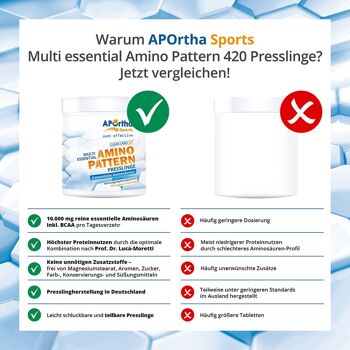 APOrtha Sports Amino Pattern Acides aminés essentiels - 420 Compacts végétaliens 6