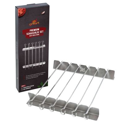Spiedini per shish kebab premium in acciaio inossidabile con cornice