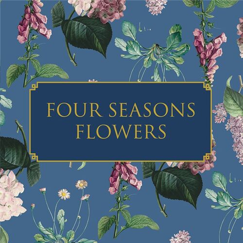 Square Cardfolder - Four Season Flowers 8 cards w/envelopes