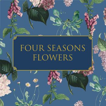 Porte-cartes carré - Fleurs des quatre saisons 8 cartes avec enveloppes 1