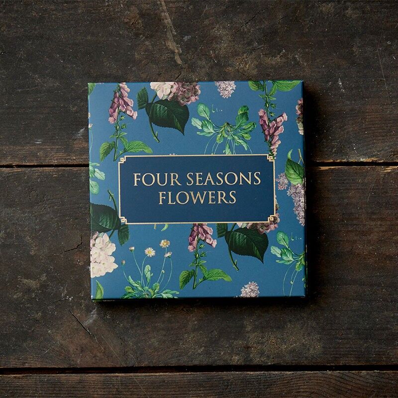 Portacarte quadrato - Four Season Flowers 8 carte con buste