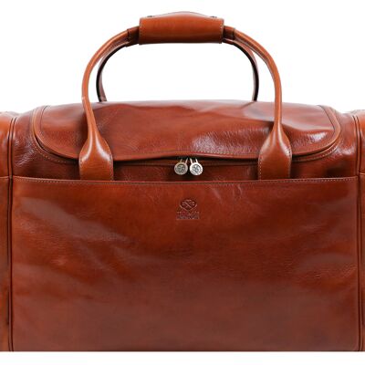 Large Italian Leather Duffel Bag - The Hitchhikers Guide to the Galaxy