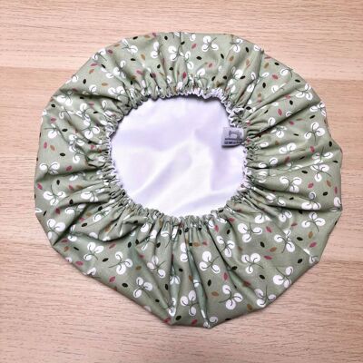 Shower and care cap "pistachio background flowers"