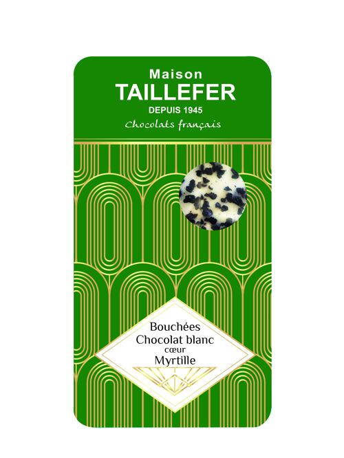 COLLECTION PALAIS DES DOUCEURS - CHOCOLAT BLANC FOURRAGE MYRTILLE 75G