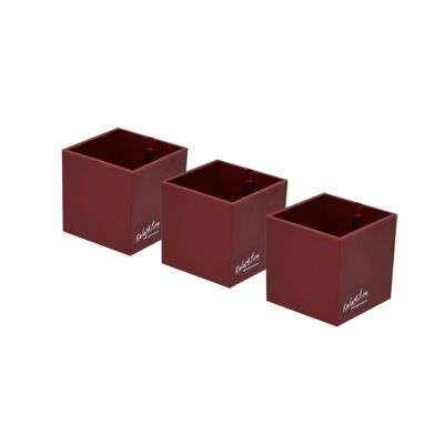 Set of Magnetic Containers/Cubes, 6.5 cm, Red, Pen Holders with Magnet