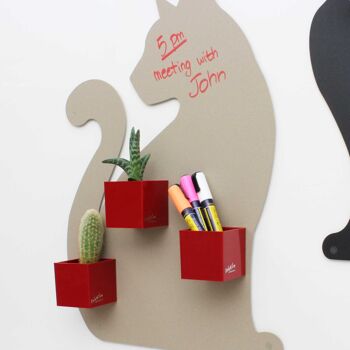 Ensemble de contenants/cubes magnétiques, 6,5 cm, rouge, porte-stylos avec aimant 2