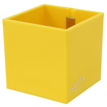 Cube magnétique 9,8 cm, jaune, contenant polyvalent 1