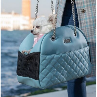 NINA VENEZIA® - COCO - FAUX LEATHER CARRIER - LIGHT BLUE