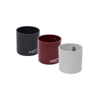 Set aus magnetischen Behältern/Zylindern, 6,5 cm, Weiß/Gunmetal/Rot