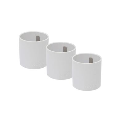 Set of Magnetic Containers/Cylinders, 6.5 cm, White, Pen Holders
