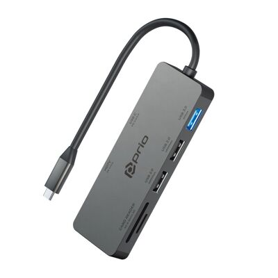 Adaptateur USB-C multiport 7-en-1 Prio