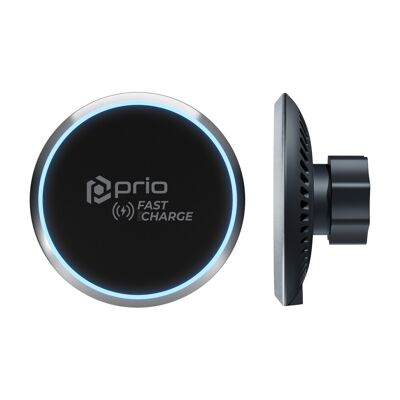 prio Fast Charge Magnetic Wireless Car Charger 15W (USB C) schwarz