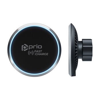 prio Fast Charge Magnetic Wireless Car Charger 15W (USB C) schwarz 1