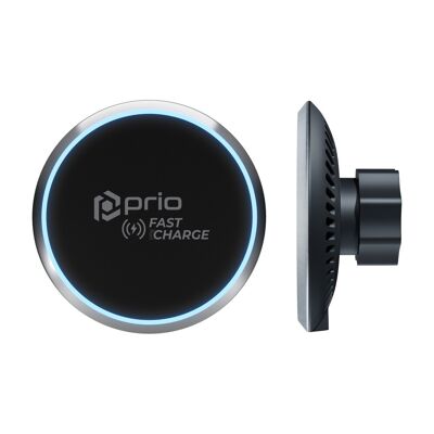 prio Fast Charge magnetisches kabelloses Autoladegerät 15W (USB C) schwarz