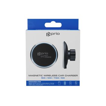 prio Fast Charge Magnetic Wireless Car Charger 15W (USB C) schwarz 3